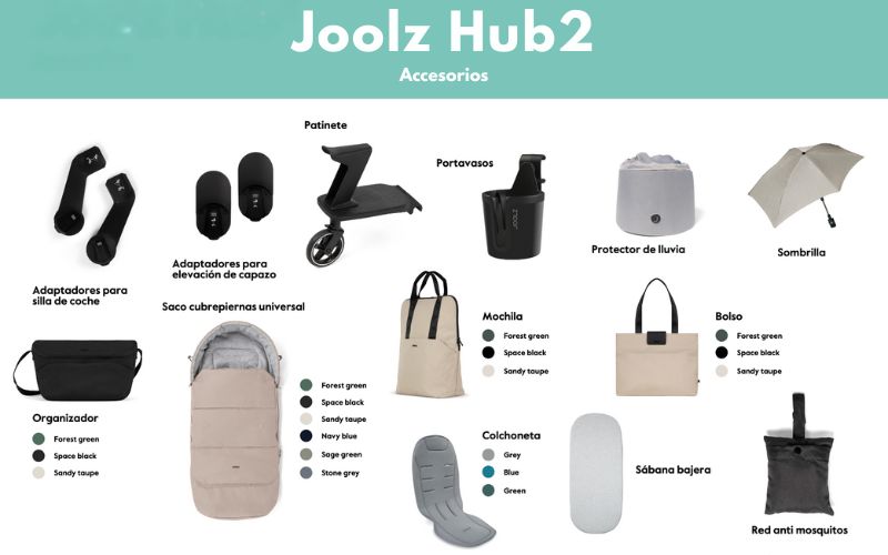 accesorios opcionales para el carrito joolz hub 2 